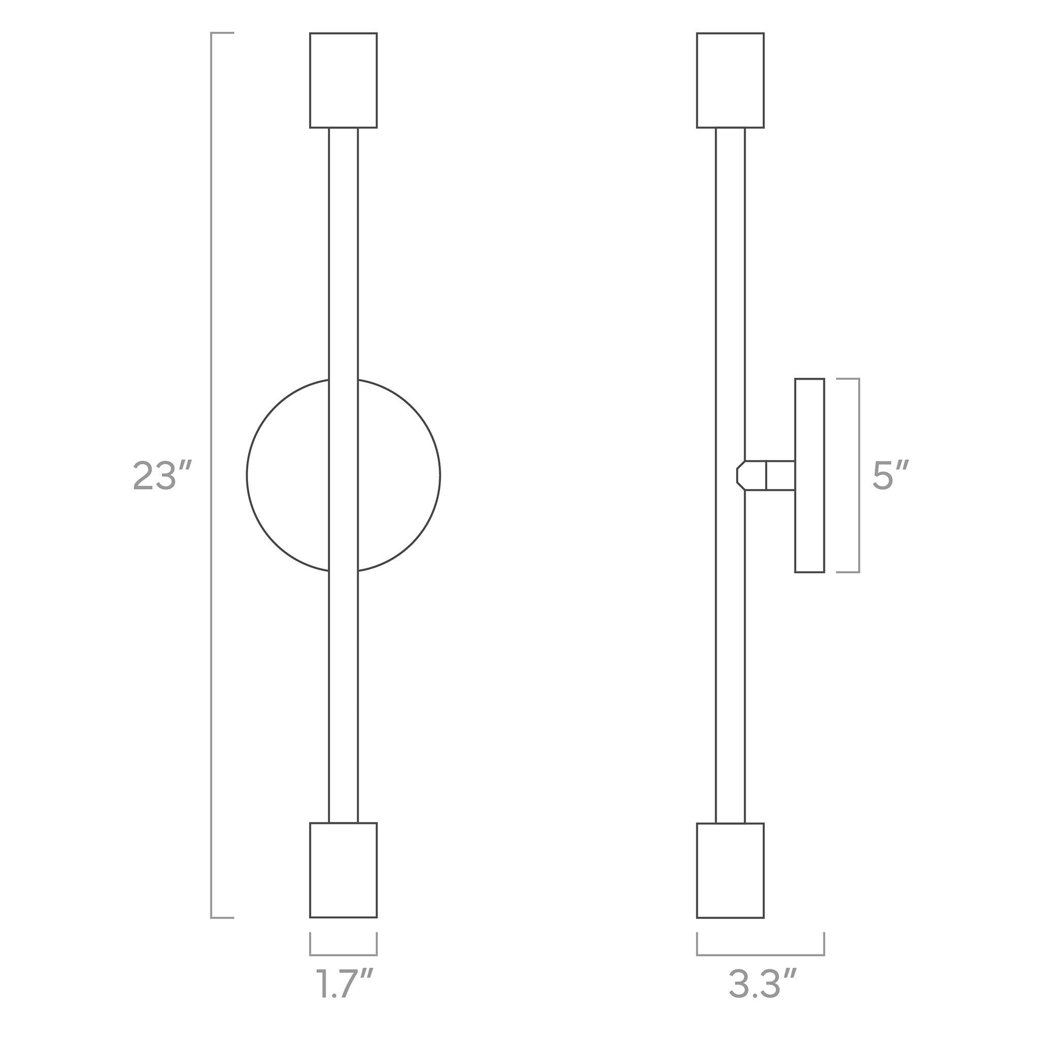 ISO drawing color Pilot sconce 23" Dutton Brown lighting