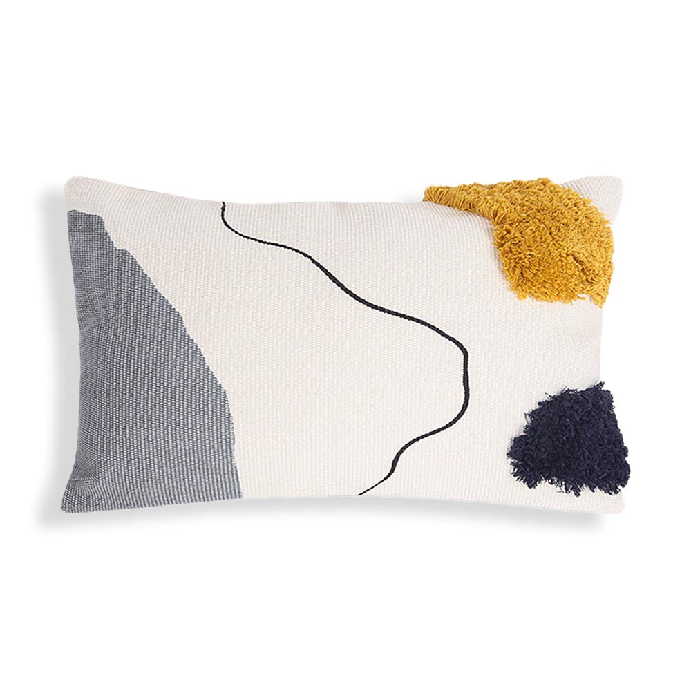 Blot abstract shag pillow cover 12" x 20" Dutton Brown pillow