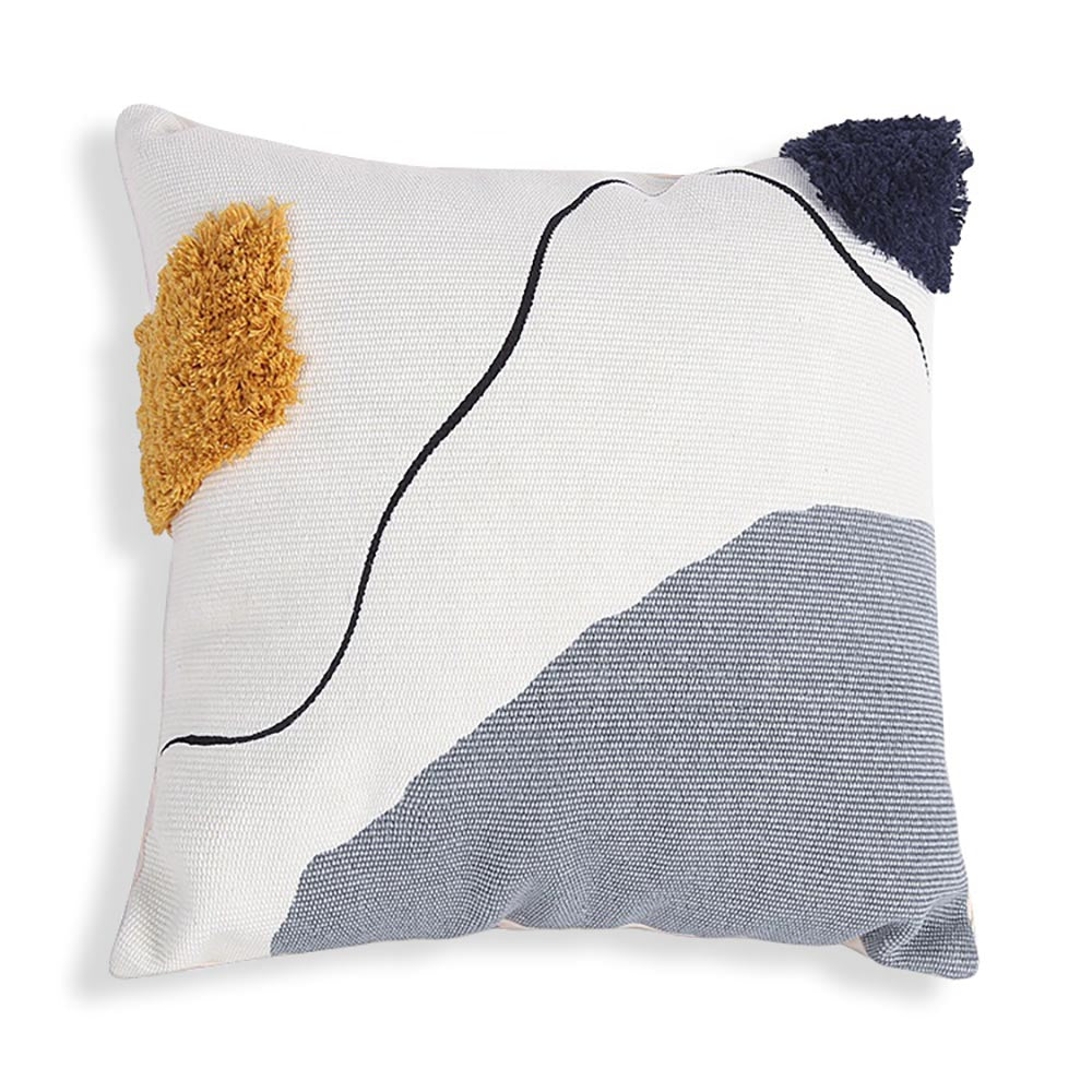 Blot abstract shag pillow cover 18" x 18" Dutton Brown pillow
