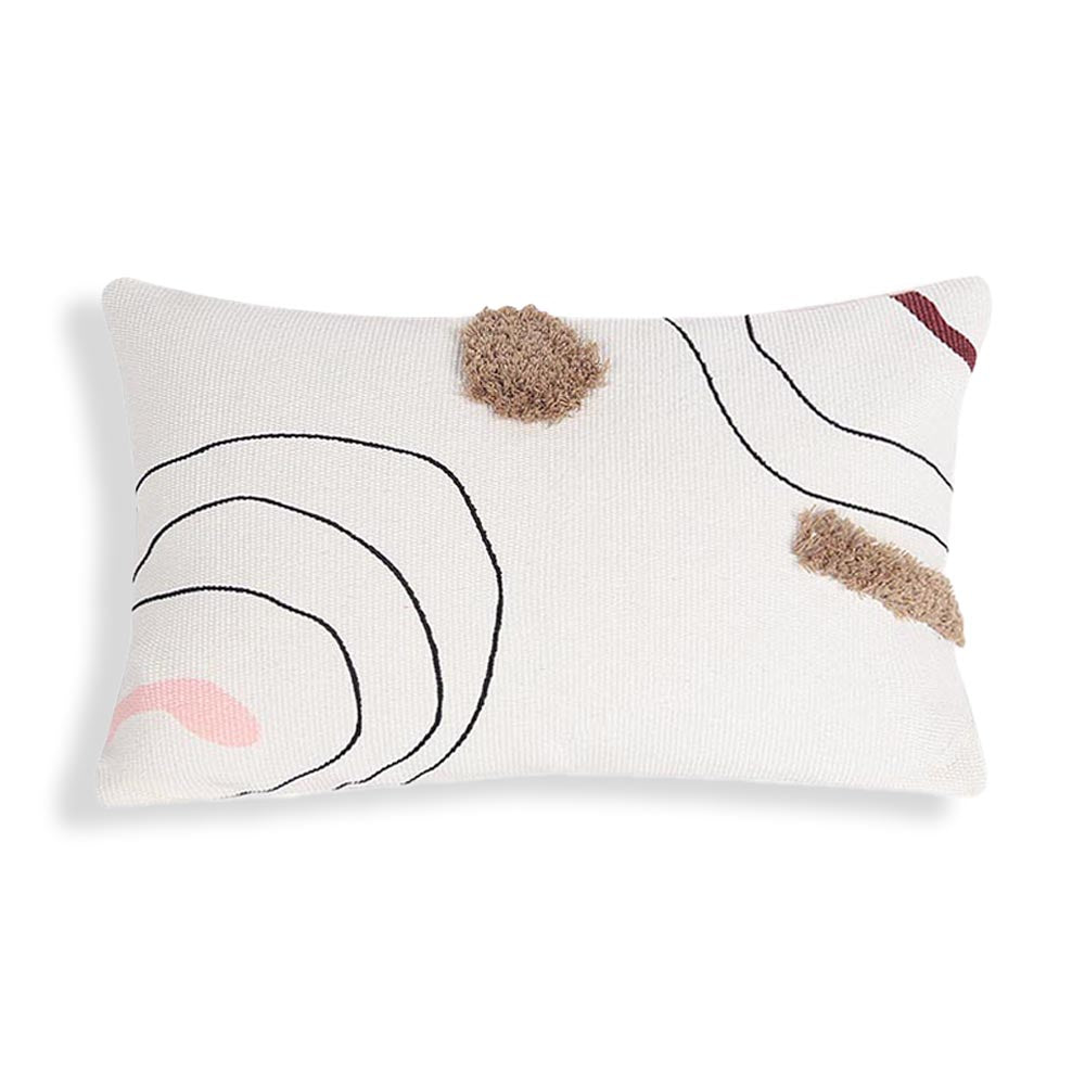 Ripple Abstract Shag Pillow Cover 12"x20" Dutton Brown
