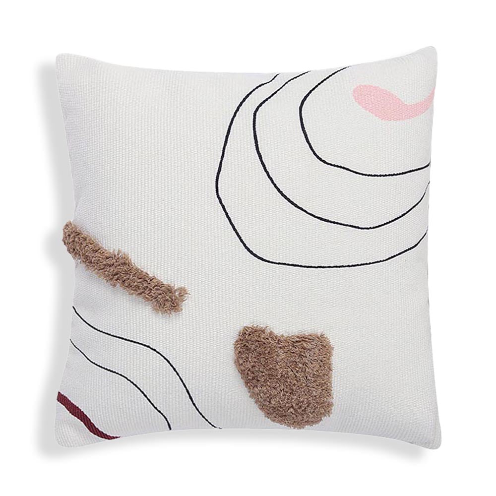 Ripple Abstract Shag Pillow Cover 18"x18" Dutton Brown
