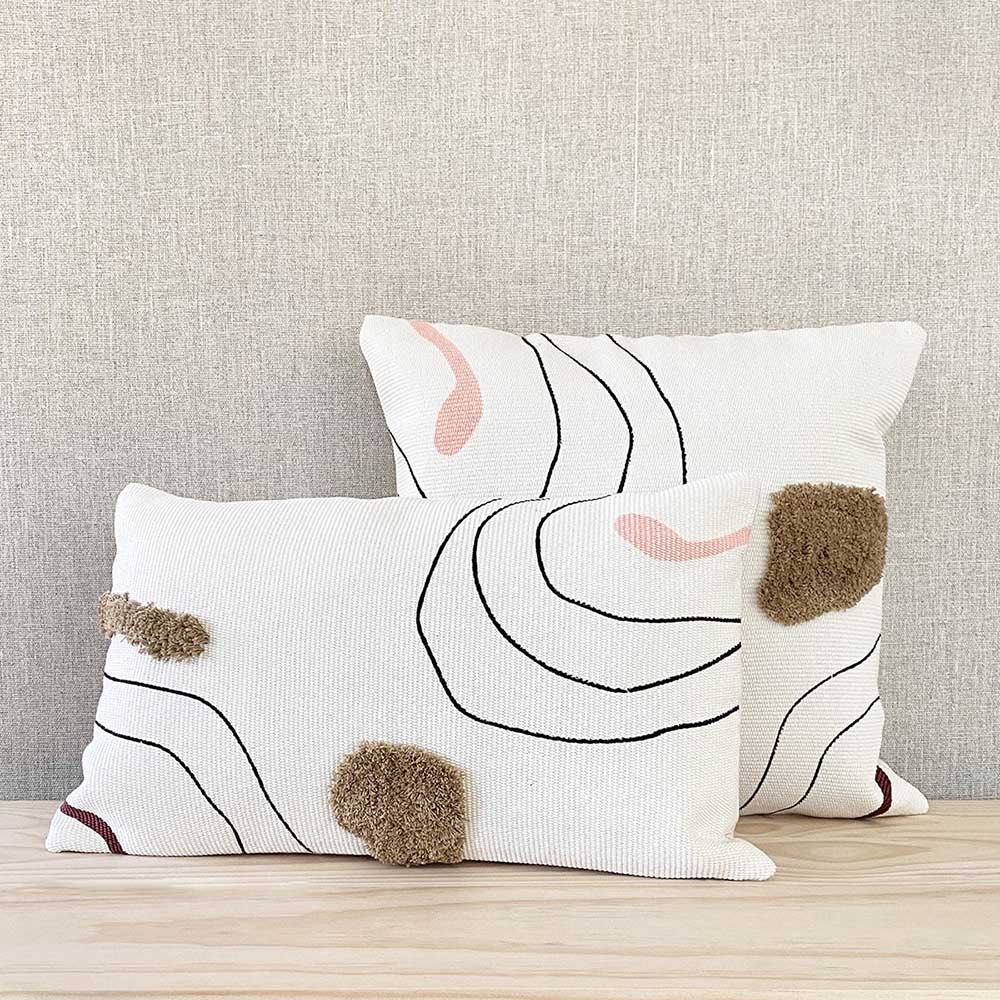 Ripple Abstract Shag Pillow Cover Dutton Brown 