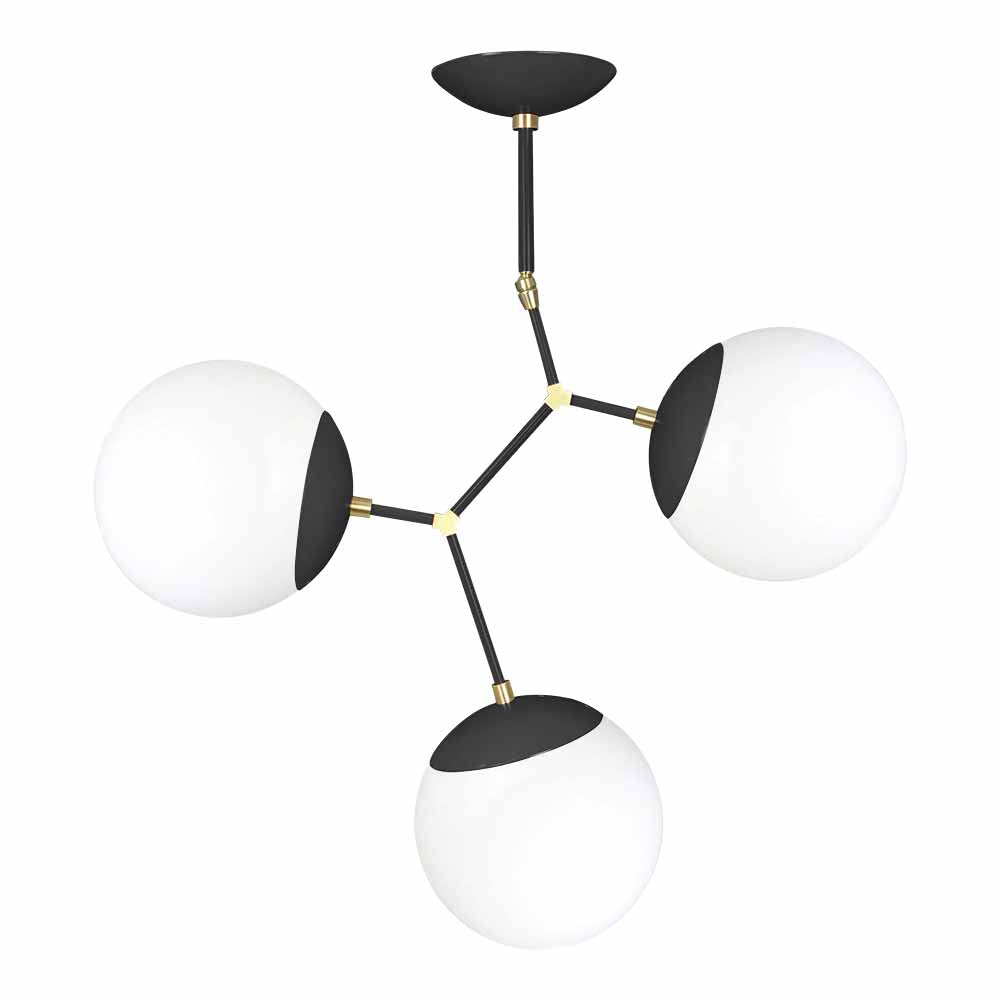 Brass and black color Astar 3 chandelier Dutton Brown lighting