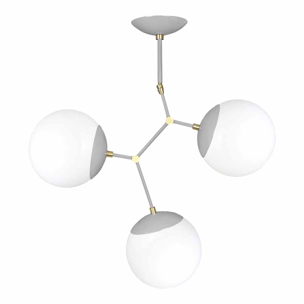 Brass and chalk color Astar 3 chandelier Dutton Brown lighting