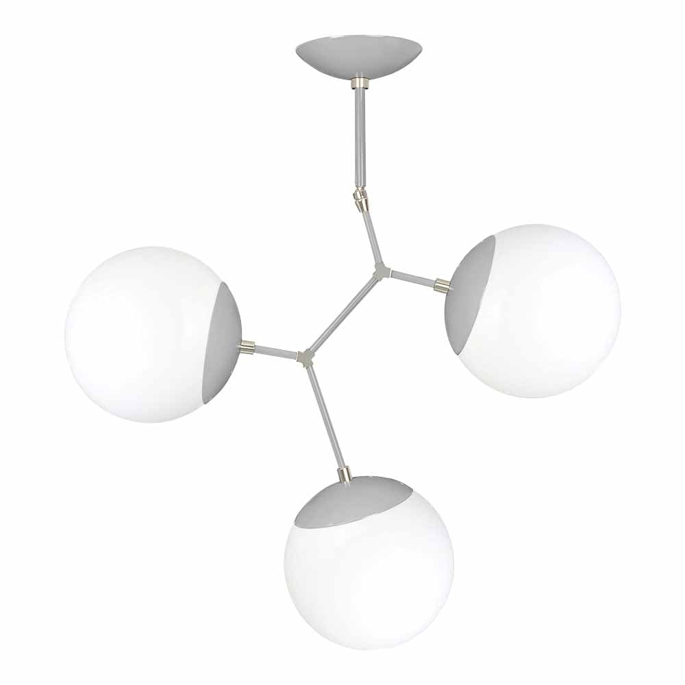 Nickel and chalk color Astar 3 chandelier Dutton Brown lighting