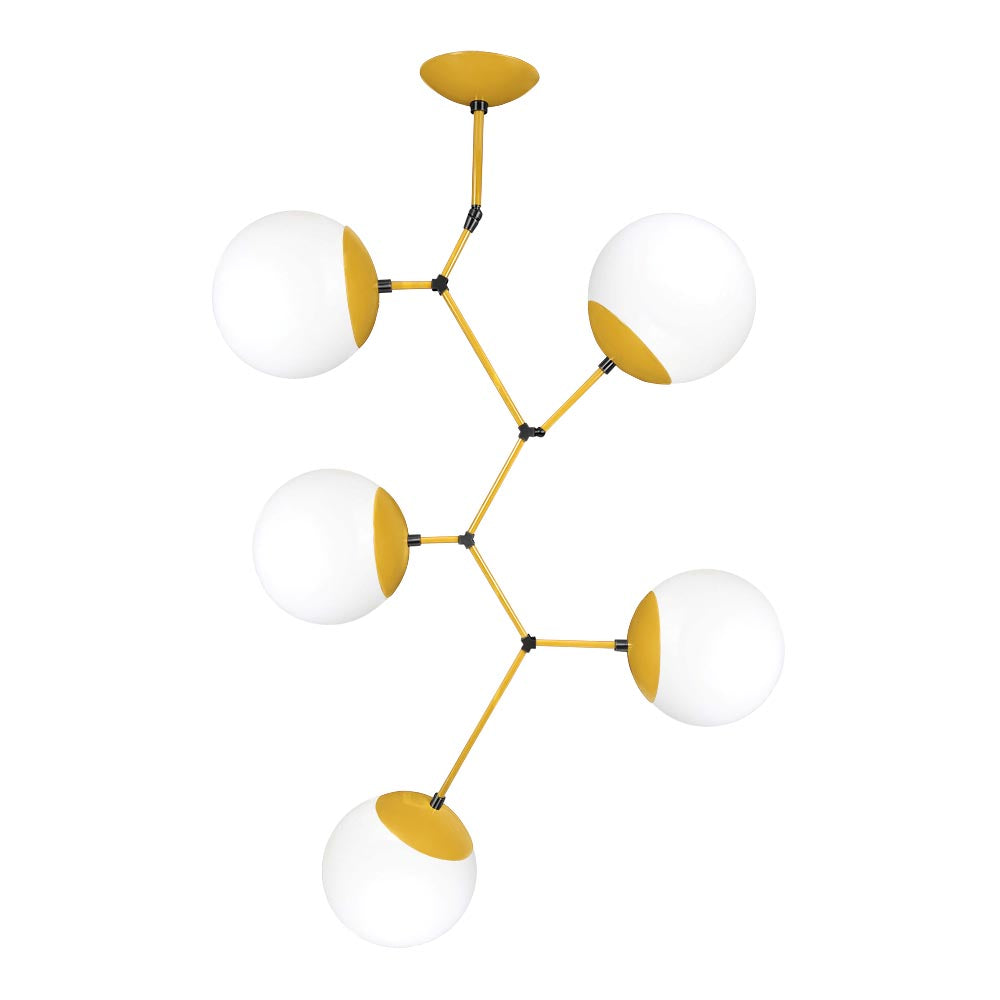 Black and ochre color Astar 5 chandelier Dutton Brown lighting