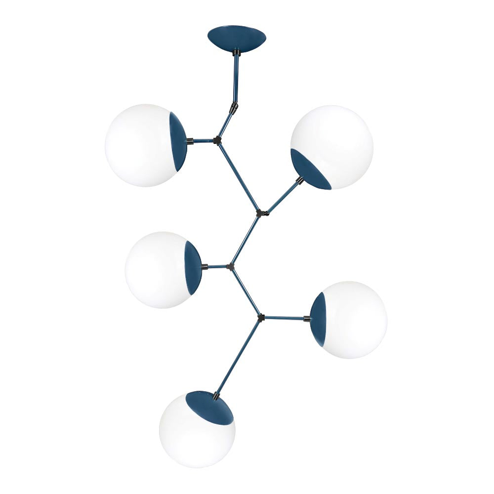 Black and slate blue color Astar 5 chandelier Dutton Brown lighting