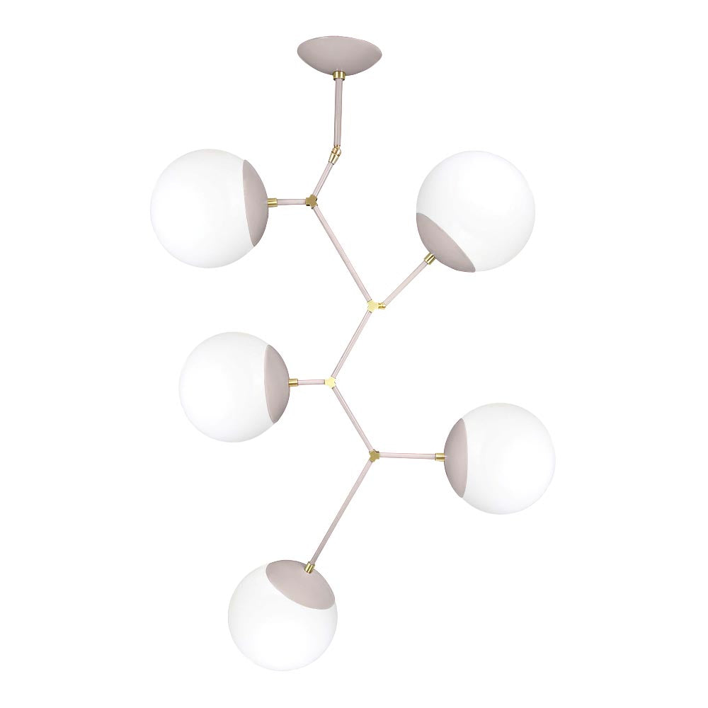 Brass and barely color Astar 5 chandelier Dutton Brown lighting