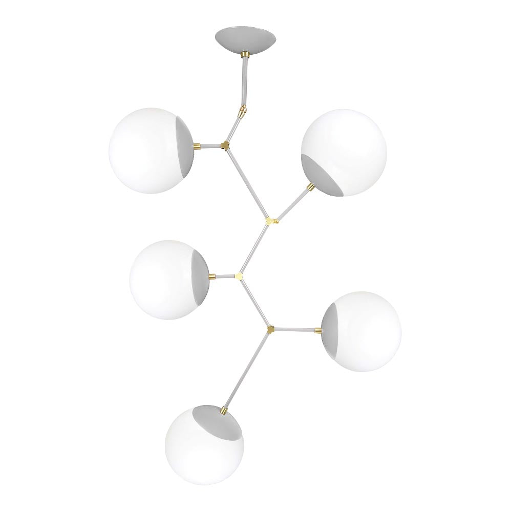 Brass and chalk color Astar 5 chandelier Dutton Brown lighting