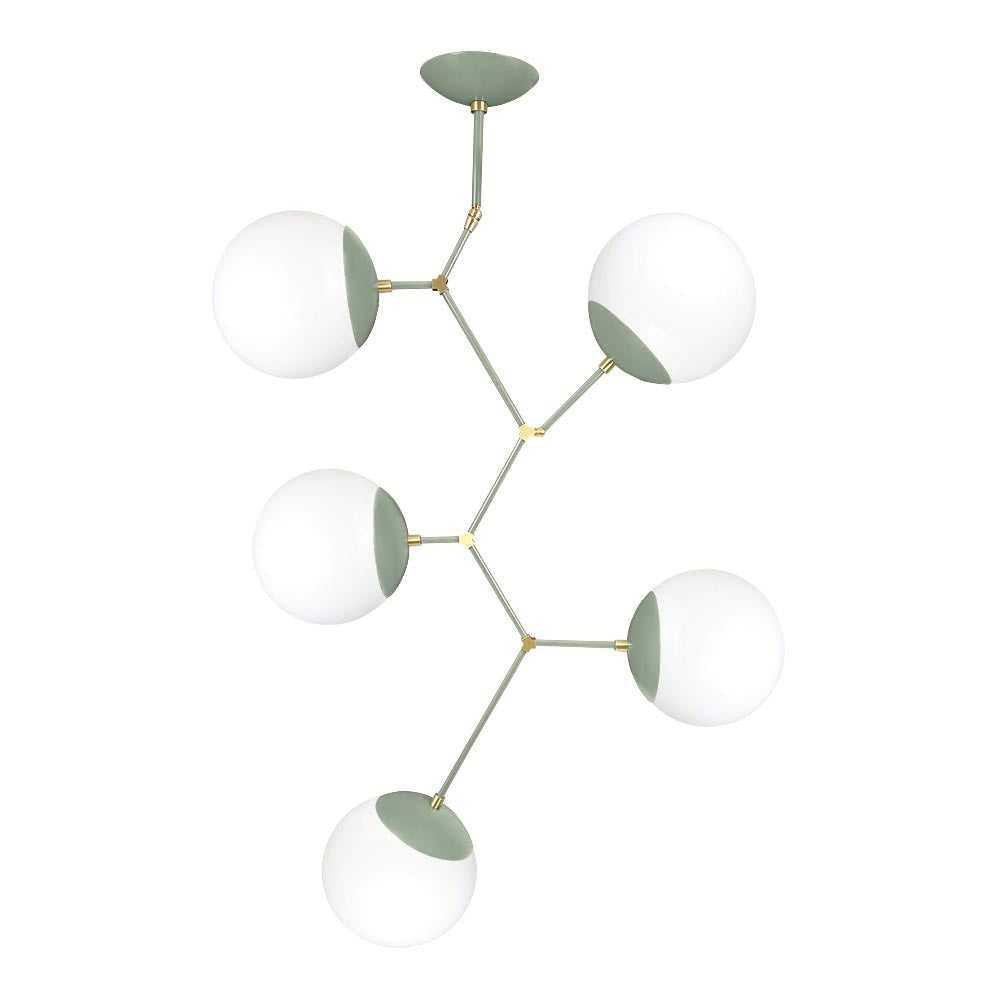 Brass and spa color Astar 5 chandelier Dutton Brown lighting