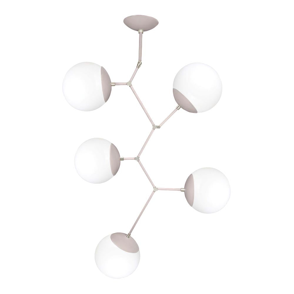 Nickel and barely color Astar 5 chandelier Dutton Brown lighting