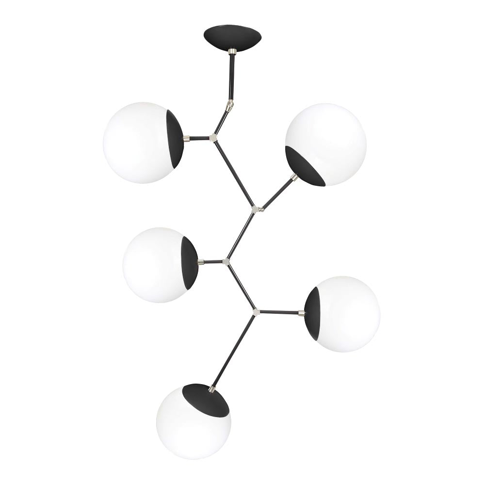Nickel and black color Astar 5 chandelier Dutton Brown lighting