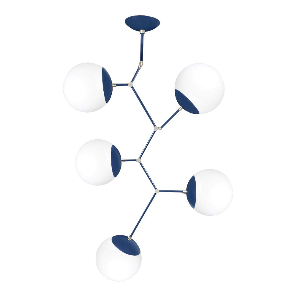 Nickel and cobalt color Astar 5 chandelier Dutton Brown lighting