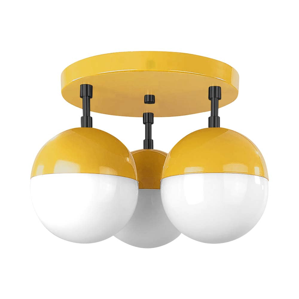 Black and ochre color Ballsy flush mount Dutton Brown lighting