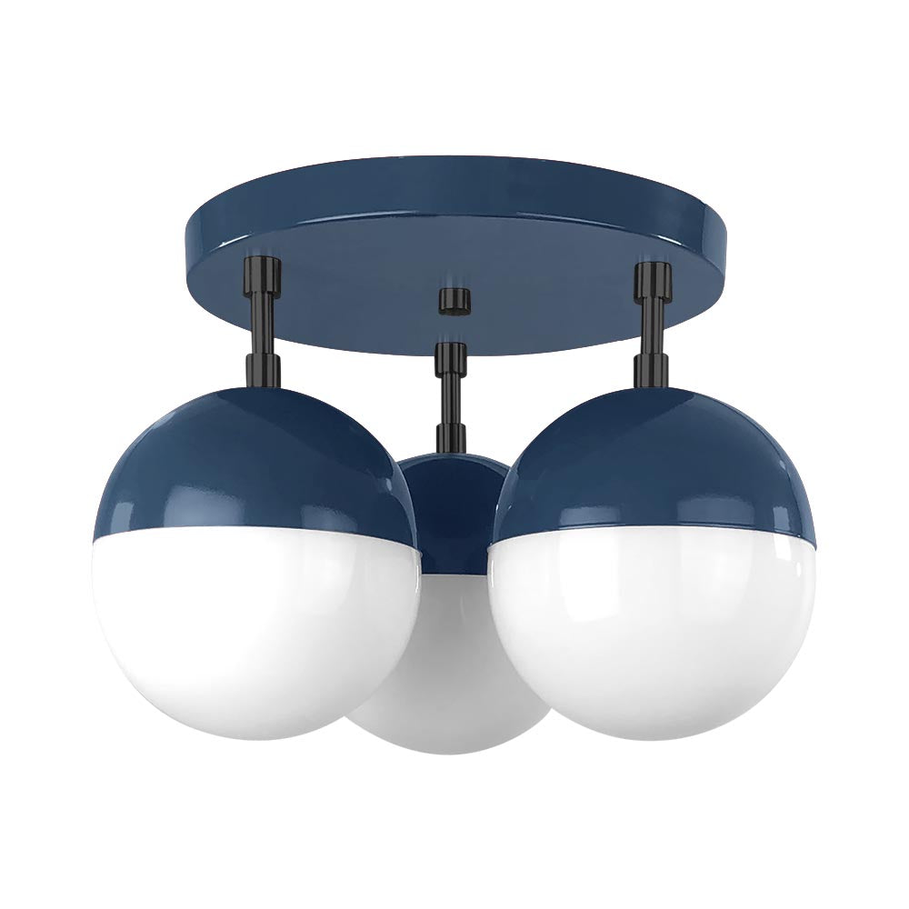 Black and slate blue color Ballsy flush mount Dutton Brown lighting