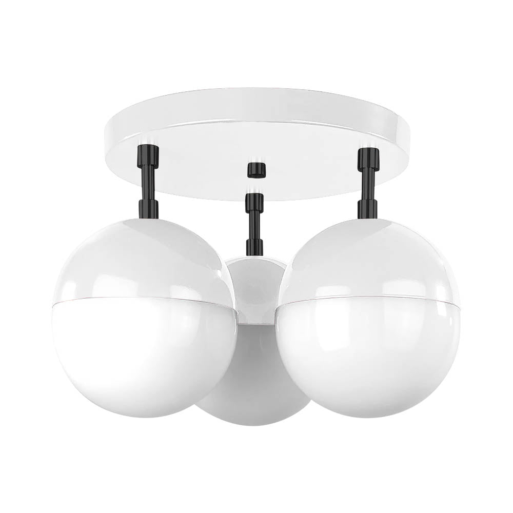 Black and white color Ballsy flush mount Dutton Brown lighting