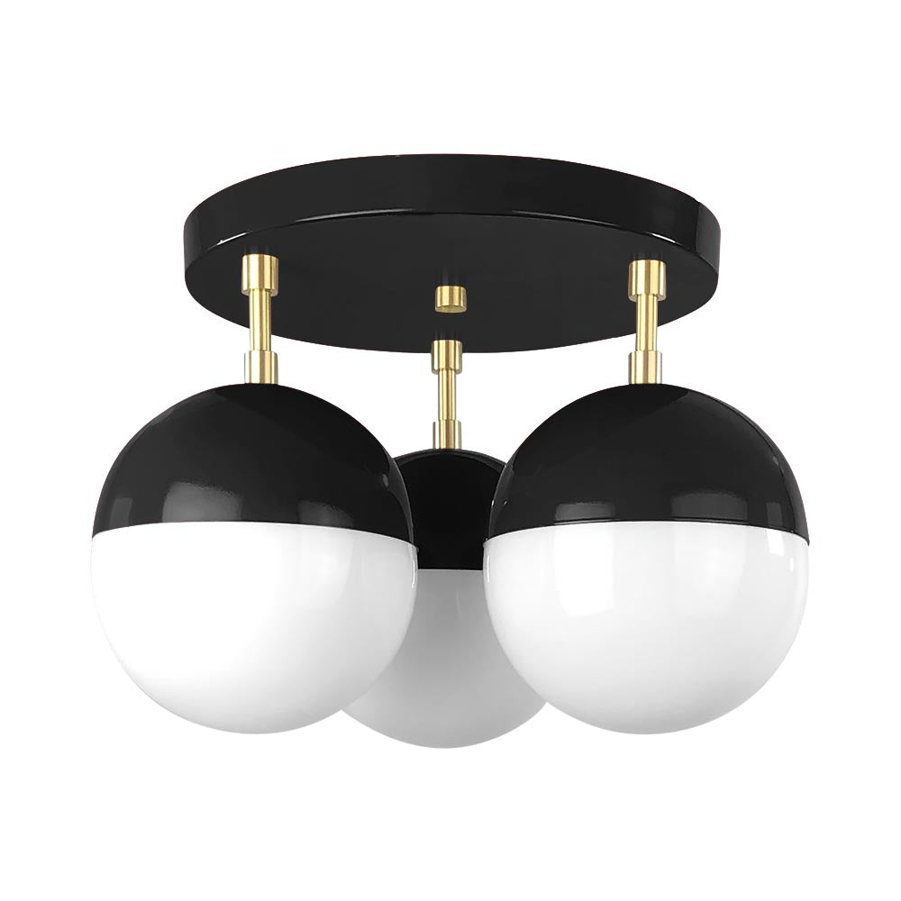 Brass and black color Ballsy flush mount Dutton Brown lighting