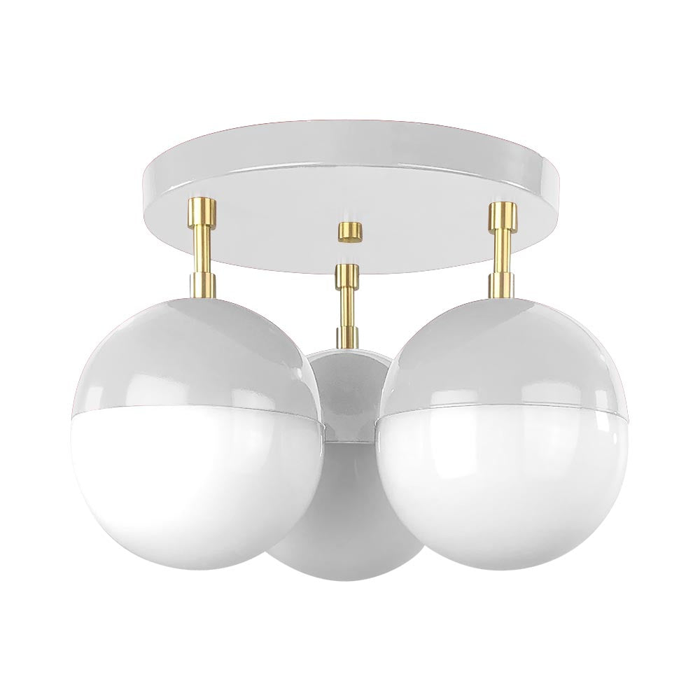 Brass and chalk color Ballsy flush mount Dutton Brown lighting