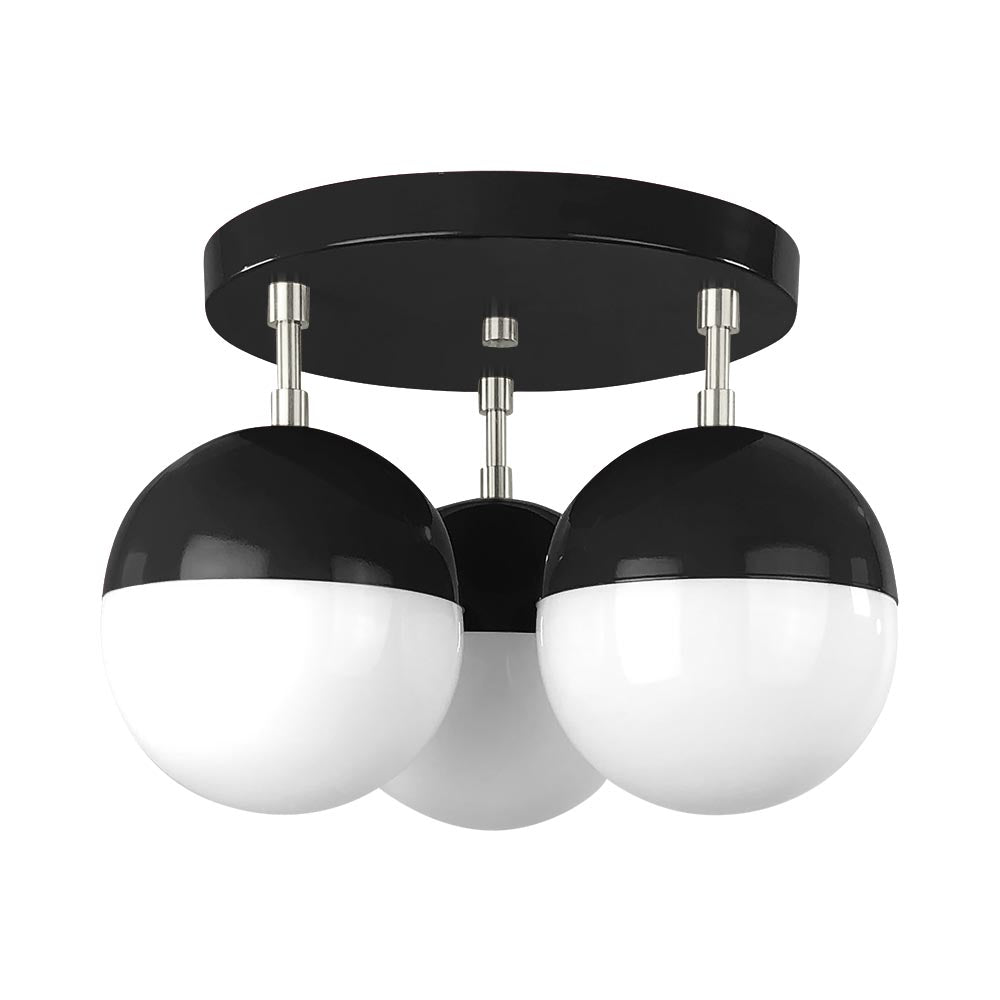 Nickel and black color Ballsy flush mount Dutton Brown lighting