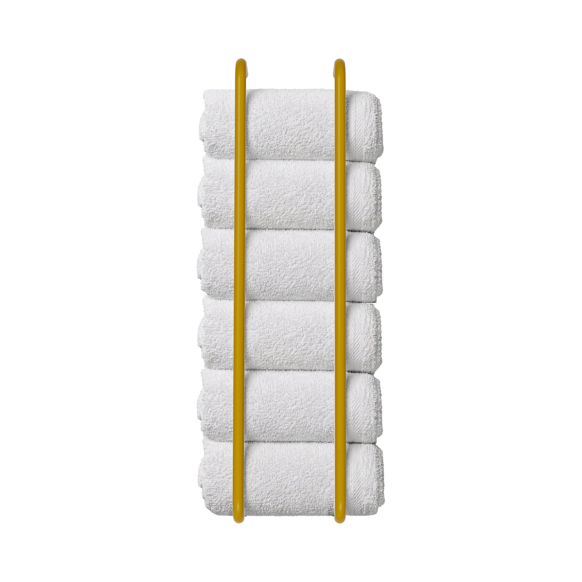 Ochre color Beyond towel rack 36" Dutton Brown hardware