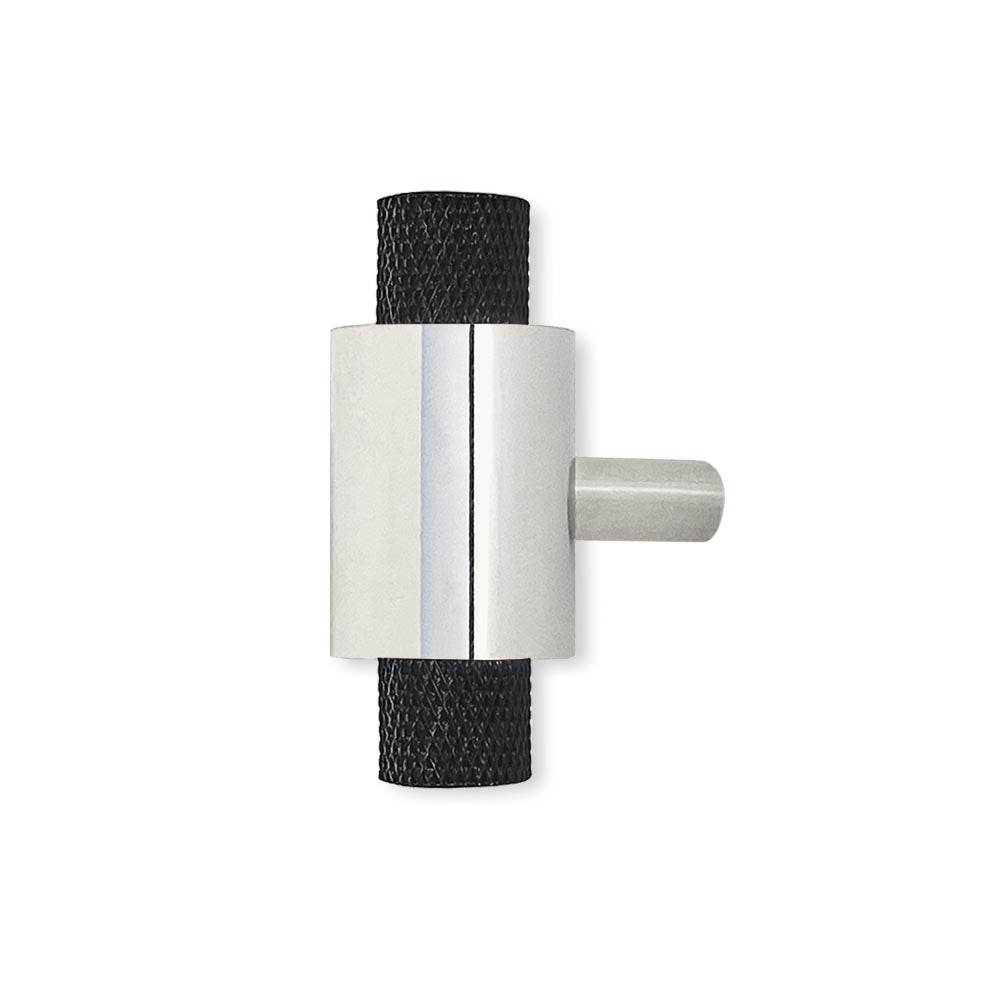 Nickel and black color Tux knob Dutton Brown hardware