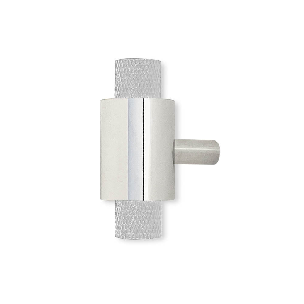 Nickel and chalk color Tux knob Dutton Brown hardware