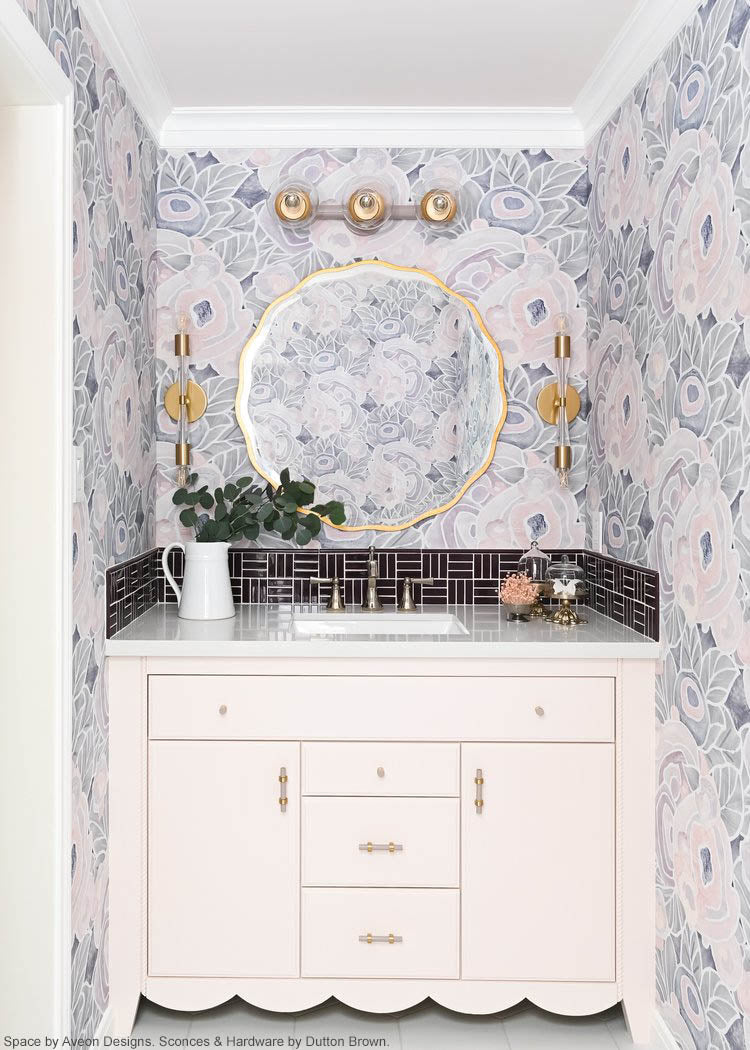 Brass and barely Phoenix sconce by Dutton Brown. Space and photo by Aveon Designs.