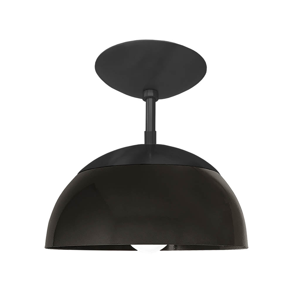 Black and black color Cadbury flush mount 10" Dutton Brown lighting