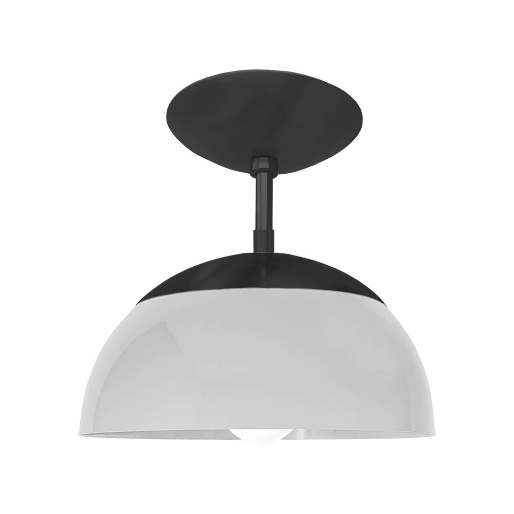 Black and chalk color Cadbury flush mount 10" Dutton Brown lighting