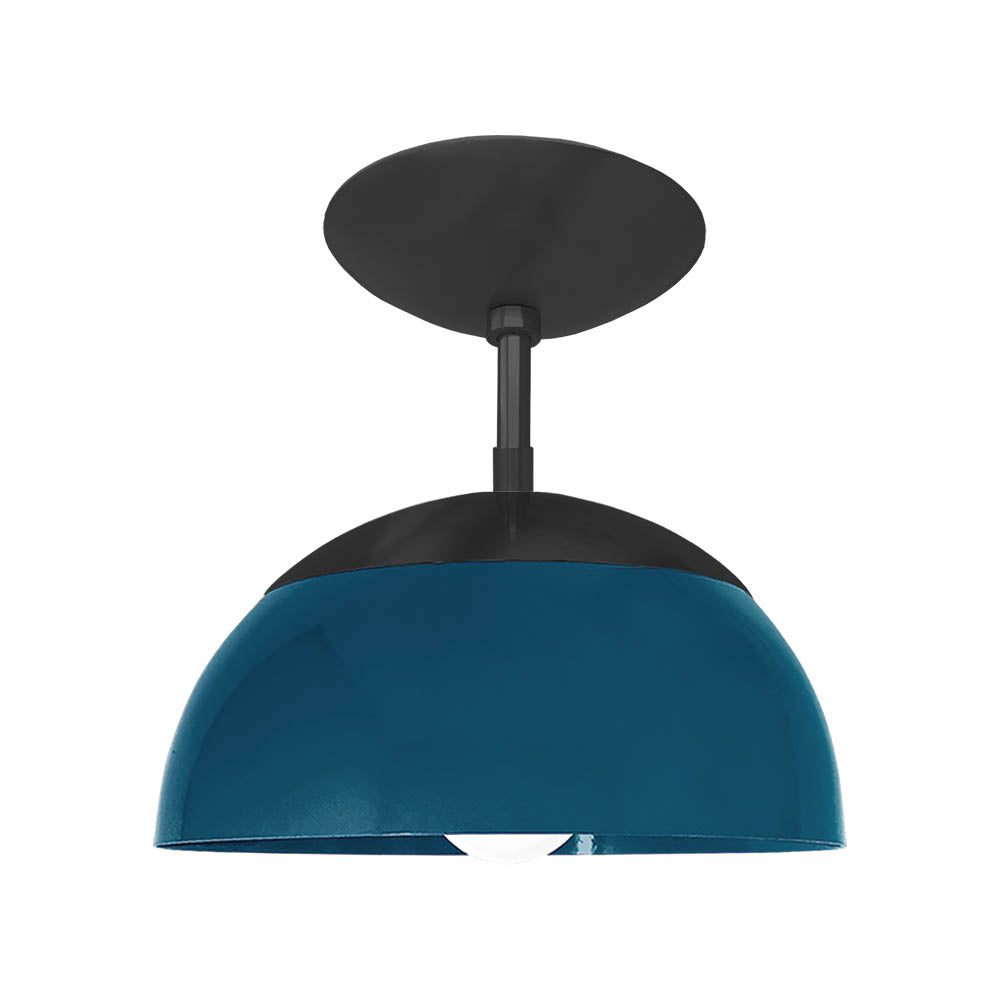 Black and slate blue color Cadbury flush mount 10" Dutton Brown lighting