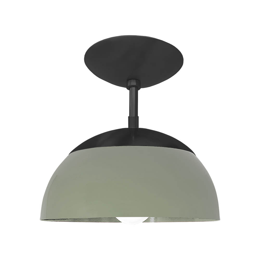 Black and spa color Cadbury flush mount 10" Dutton Brown lighting