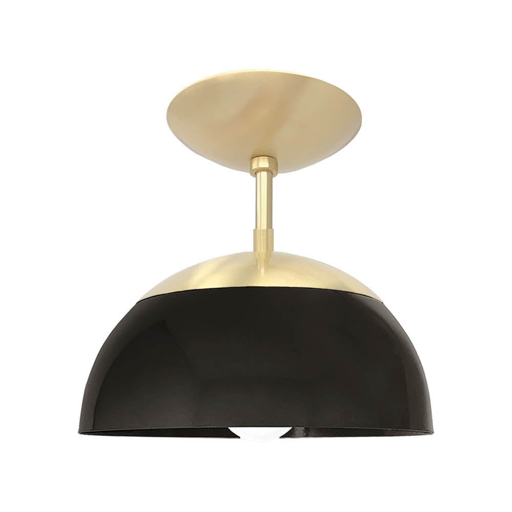 Brass and black color Cadbury flush mount 10" Dutton Brown lighting