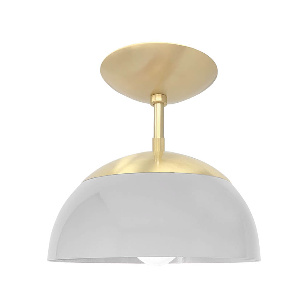 Brass and chalk color Cadbury flush mount 10" Dutton Brown lighting