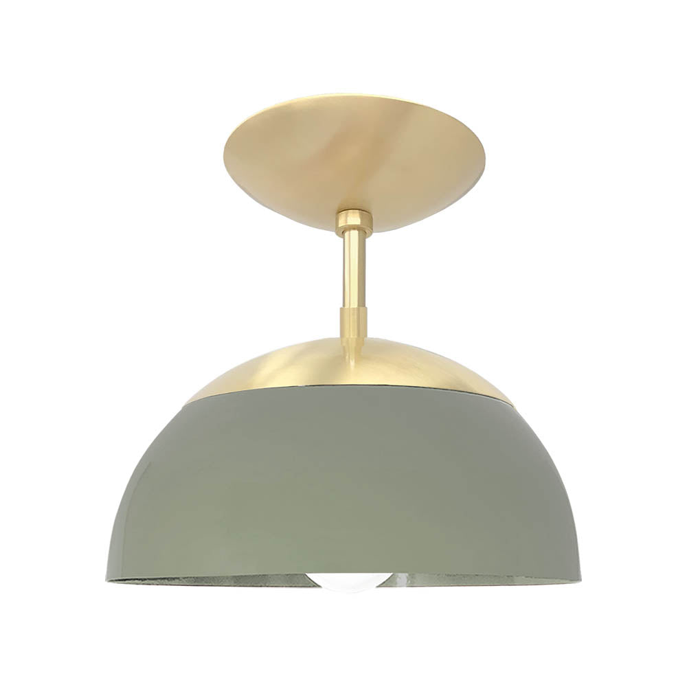 Brass and spa color Cadbury flush mount 10" Dutton Brown lighting