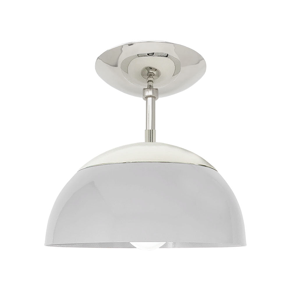 Nickel and chalk color Cadbury flush mount 10" Dutton Brown lighting