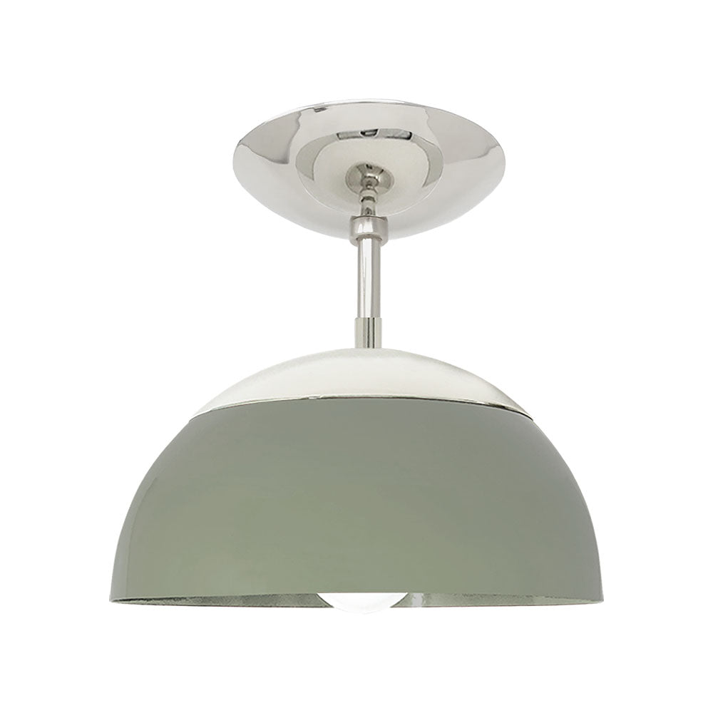 Nickel and spa color Cadbury flush mount 10" Dutton Brown lighting