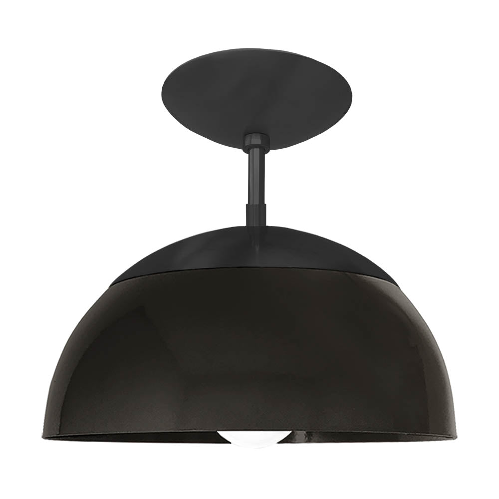 Black and black color Cadbury flush mount 12" Dutton Brown lighting