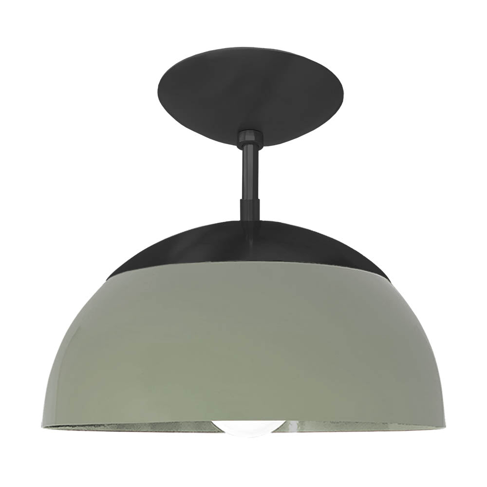 Black and spa color Cadbury flush mount 12" Dutton Brown lighting