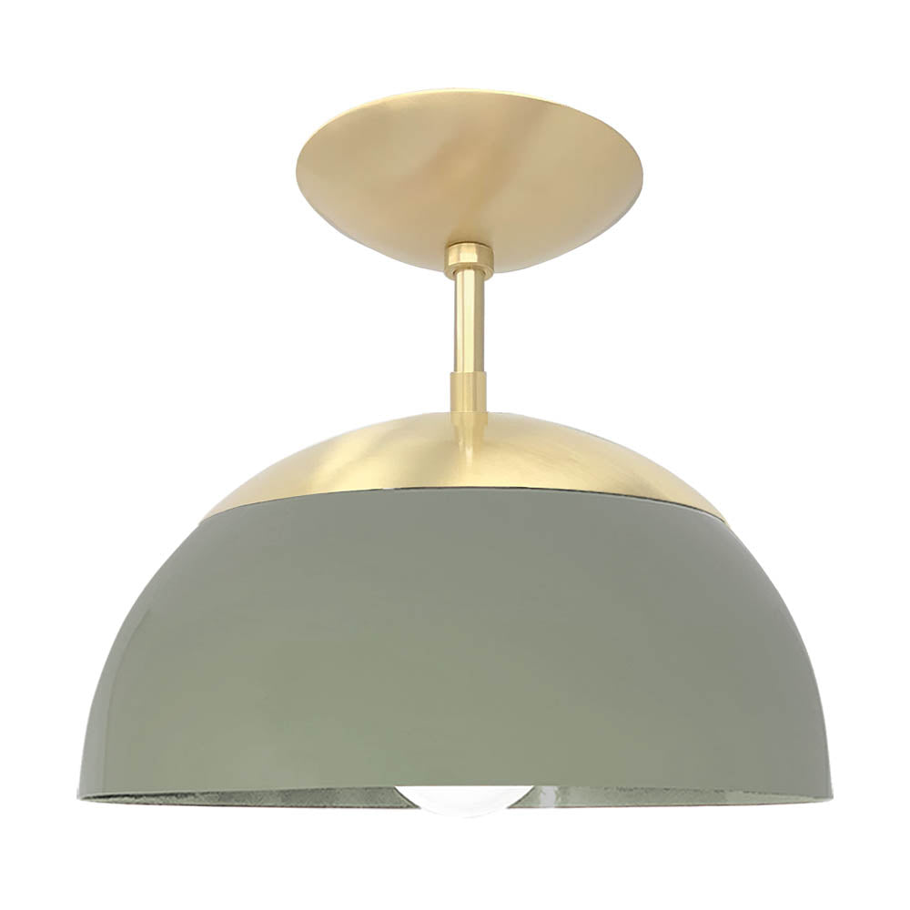 Brass and spa color Cadbury flush mount 12" Dutton Brown lighting