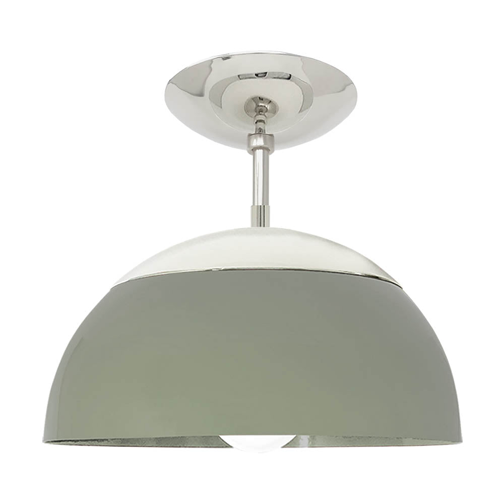 Nickel and spa color Cadbury flush mount 12" Dutton Brown lighting