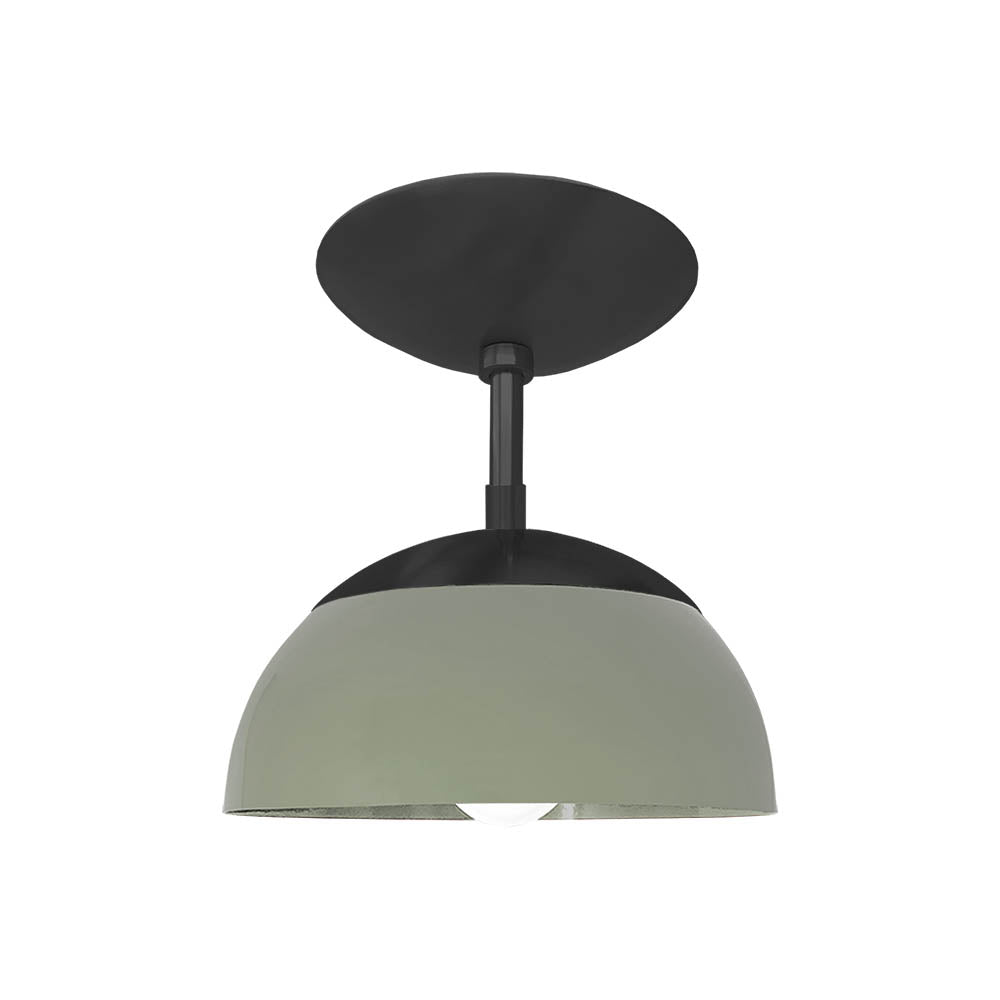 Black and spa color Cadbury flush mount 8" Dutton Brown lighting