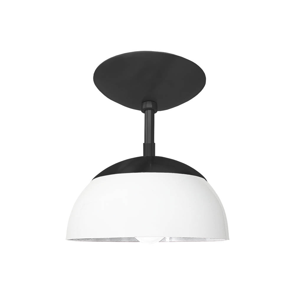 Black and white color Cadbury flush mount 8" Dutton Brown lighting