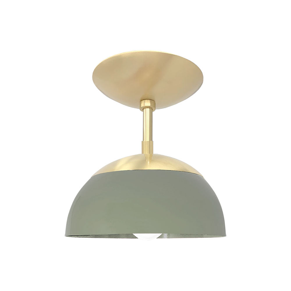 Brass and spa color Cadbury flush mount 8" Dutton Brown lighting