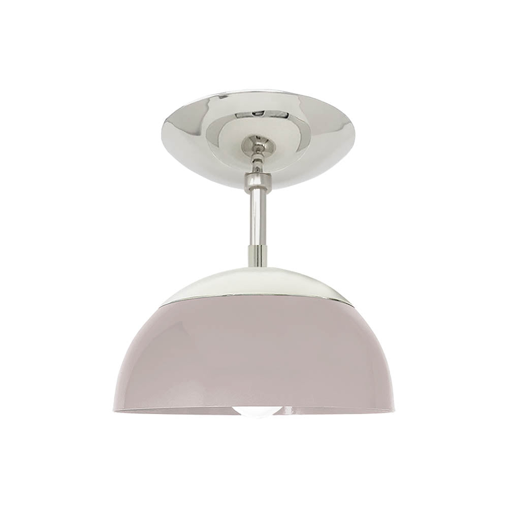 Nickel and barely color Cadbury flush mount 8" Dutton Brown lighting
