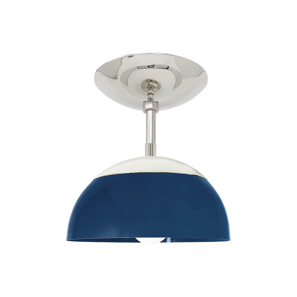 Nickel and cobalt color Cadbury flush mount 8" Dutton Brown lighting