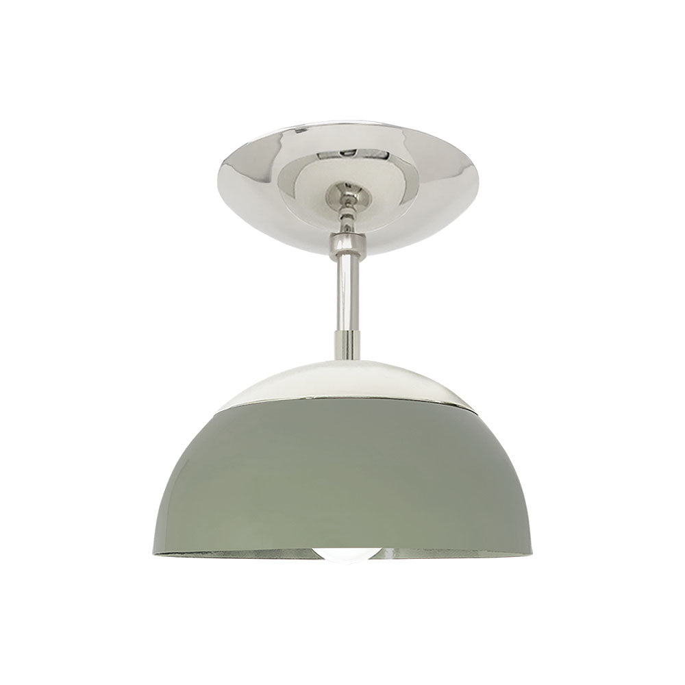 Nickel and spa color Cadbury flush mount 8" Dutton Brown lighting