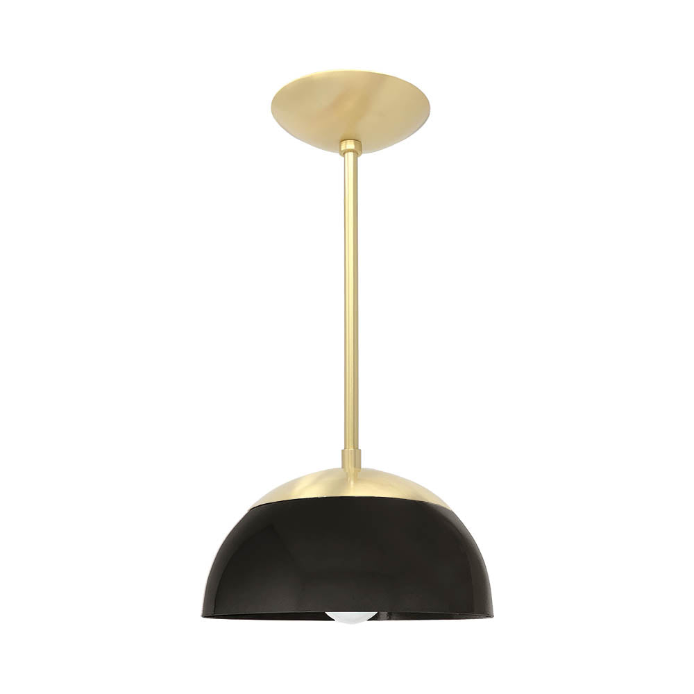 Brass and black color Cadbury pendant 10" Dutton Brown lighting