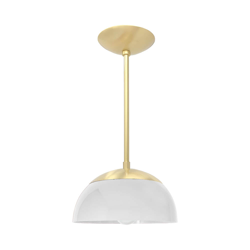 Brass and chalk color Cadbury pendant 10" Dutton Brown lighting