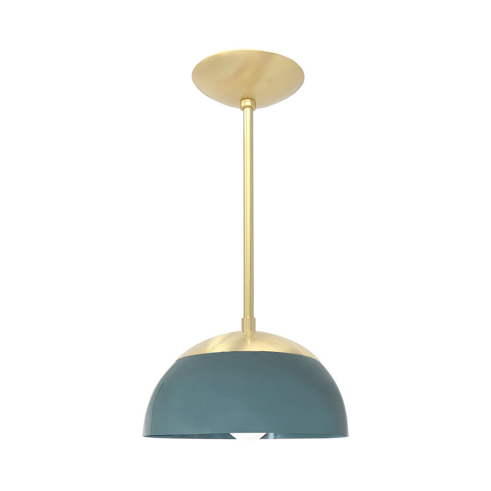 Brass and lagoon color Cadbury pendant 10" Dutton Brown lighting