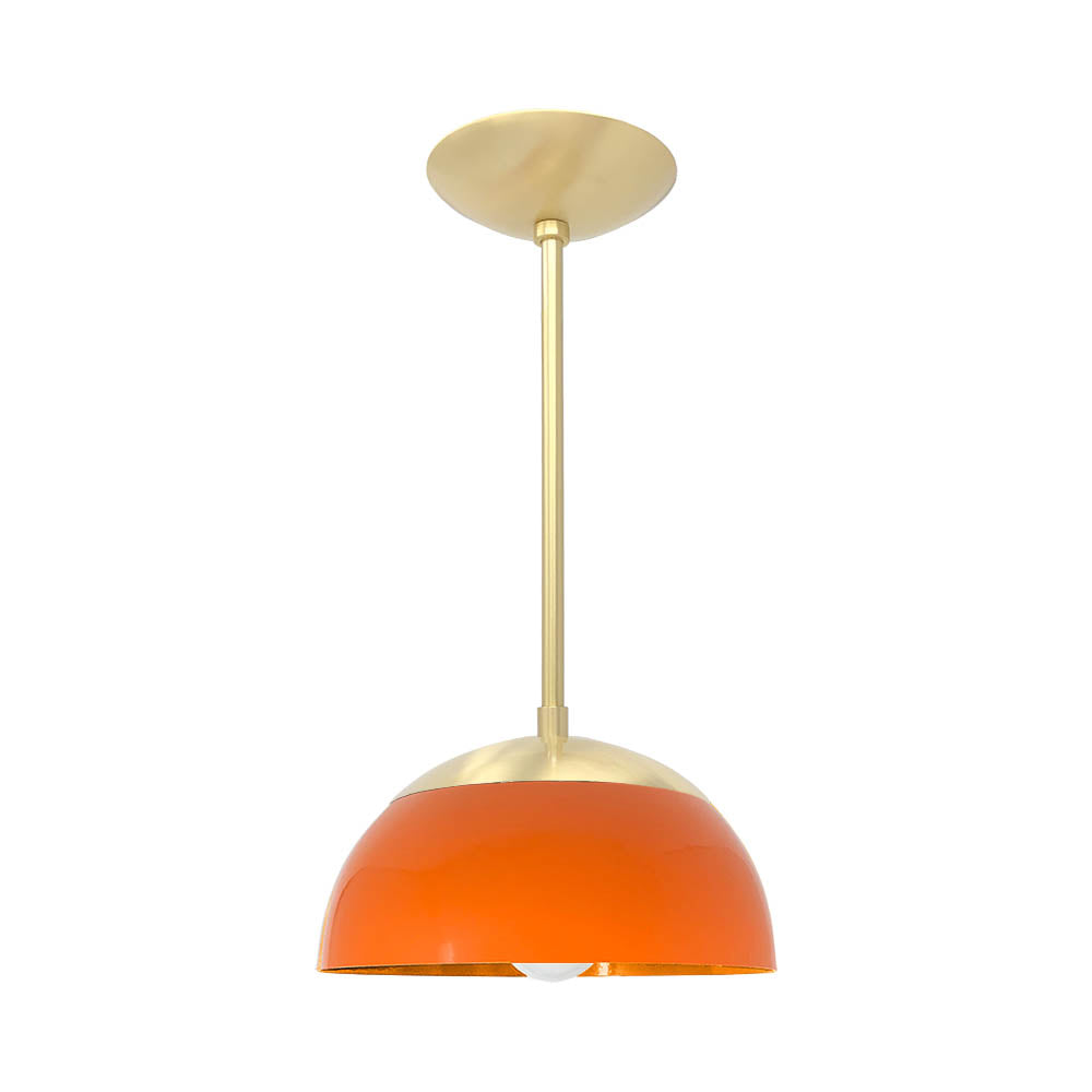Brass and orange color Cadbury pendant 10" Dutton Brown lighting